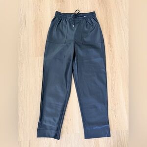 Black Faux Leather Ankle Pant